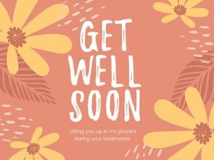 flower, treatment, plants,  Pink Get Well Soon Prayer Card Template