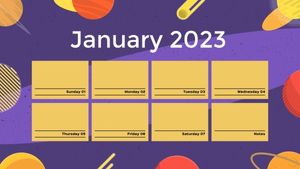 time, january, plan, Purple Star Universe Calendar Template