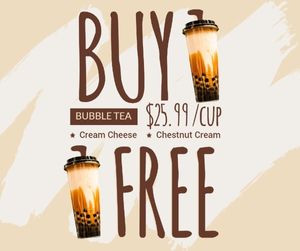Bobble Tea Buy One Get One Free Facebook Post