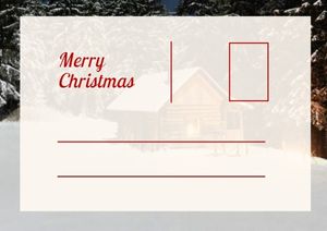 xmas, festival, holiday, Christmas Warm House Postcard Template