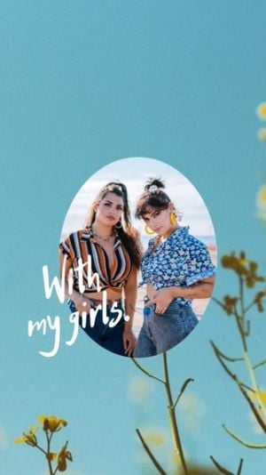 girls, relationship, woman, Blue Best Friend Mobile Wallpaper Template
