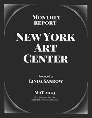 marketing, business, company, Art Center Monthly  Report Template
