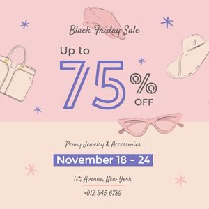 promotion, discount, business, Black Friday Cosmetics Sale Instagram Post Template