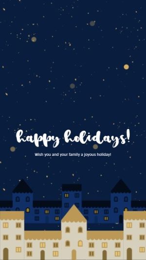 happy holidays, holiday, holidays, Night Mobile Wallpaper Template