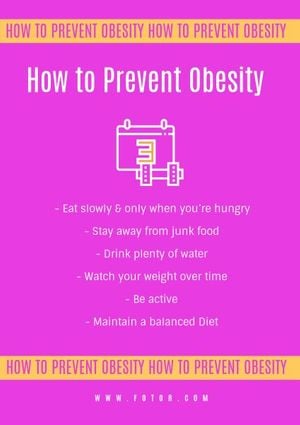 fat, healthy, health, Pink Obesity Poster Template