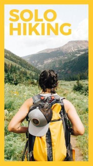 solo, travel, man, Yellow Hiking Sport Instagram Story Template