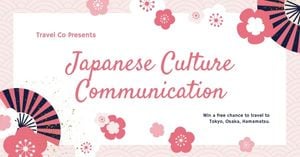 cover photo, social media, social network, White Japanese Culture Communication Facebook Event Cover Template