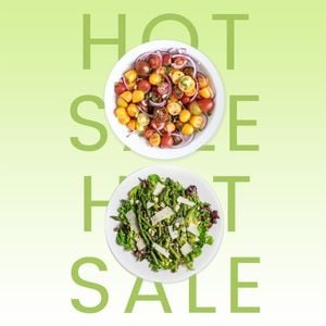 organic food, branding, lifestyle, Green Hot Sale Salad Food Instagram Post Template