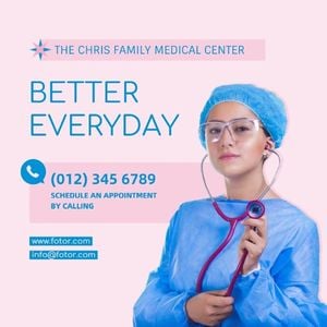healthy, service, busienss, Pink Recovery Center Ads Instagram Post Template