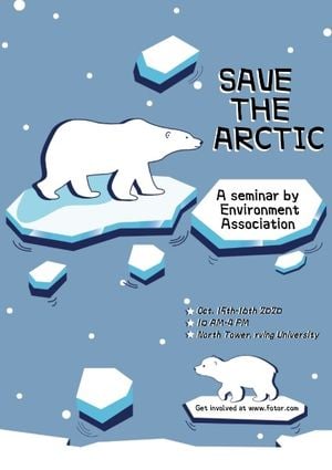 global warming, polar bears, climate, Protecting The Arctic Circle Poster Template
