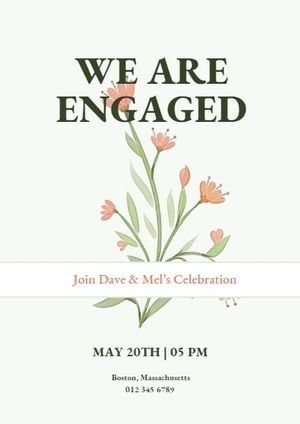 engagementparty, proposal, marriage, Green Engagement Invitation Template
