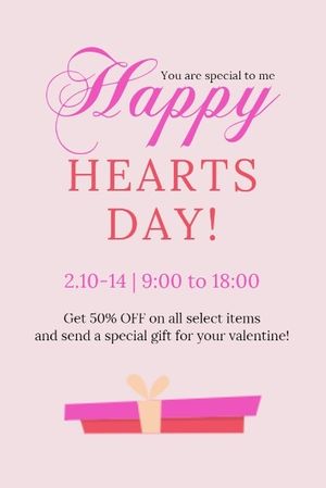 valentine’s day, love, valentine, Pink Background Of Happy Heart Day Sale Pinterest Post Template