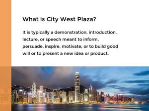 outline, city west plaza, facts, T.C.W.P. Ppt Presentation 4:3 Template
