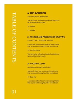 education, student, students, Simple Yellow School Yearbook Template
