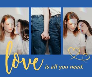 love, lgbt, gay, Blue Best Friends Collage Facebook Post Template