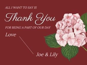 thanks, thx, love, Pink Floral Wedding Thank You Card Card Template