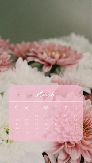 Pink Calendar Flower Spring Mobile Wallpaper Template and Ideas for ...