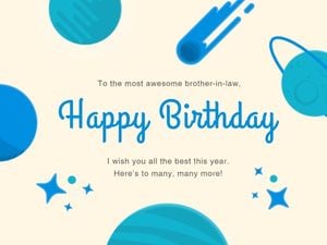 universe, party, happy, Blue Space Birthday Card Template