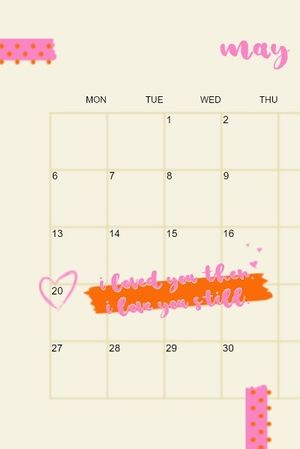 anniversary, love, 5.20, Cute May Calendar Pinterest Post Template