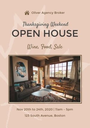 weekend, holiday, sale, Thanksgiving Open House Flyer Template