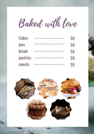 White And Purple Cake Store Flyer