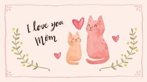animal, pet, cats, Pink Cute Sweet Love Desktop Wallpaper Template