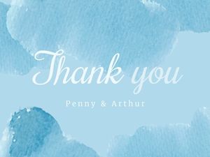 gratitude, wishes, thanks, Blue Watercolor Thank You Card Card Template