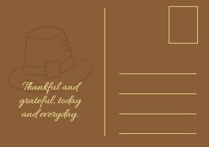 autumn, season, holiday,  Thanksgiving Day Wishes Postcard Template