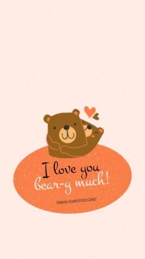 Valentine's Day Cute Bear Mobile Wallpaper Template and Ideas for Design |  Fotor