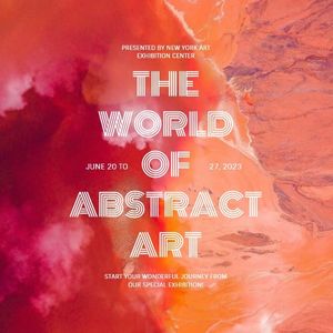 exhibition, show, display, Abstract Art Instagram Post Template