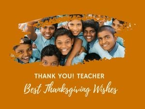 thanksgiving, thankful, thank you, Thanks For Teacher Card Template