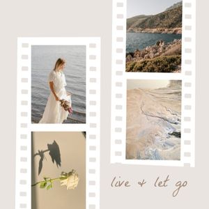 life, girls, newpaper, White Flower Girl By The Sea Photo Collage (Square) Template