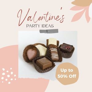 valentine, valentines day, promotion, Pink Cholocate Dessert Sale Instagram Post Template