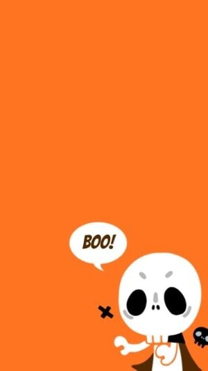 Orange Cute Cartoon Halloween Mobile Wallpaper Template and Ideas for  Design | Fotor