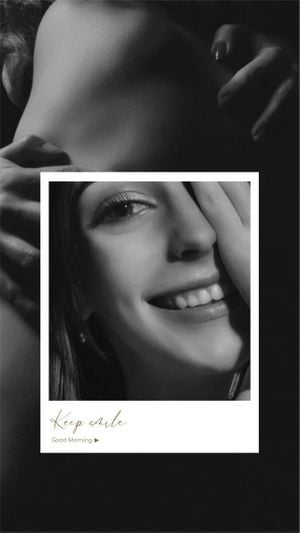 mood, smile, girl, Gray Fashion Photo Collage Mobile Wallpaper Template