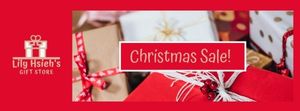 Gift Store Red Christmas Banner Facebook Cover