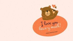 バレンタインデーかわいいクマ デスクトップの壁紙