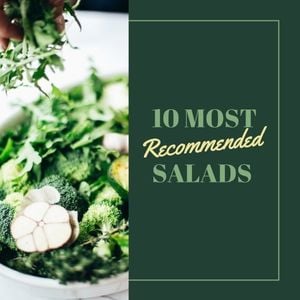 social media, food, recommendation, Most Recommended Salads  Instagram Post Template