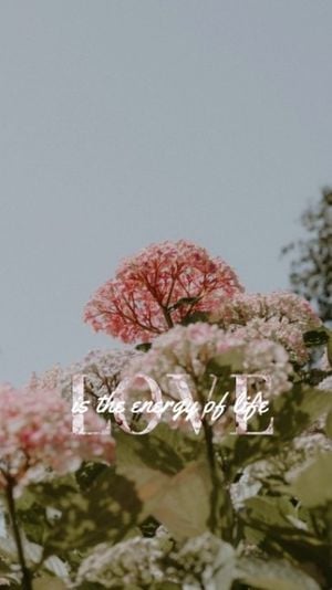 love, floral, inspiration, Flower And Tree Wallpaper Mobile Wallpaper Template