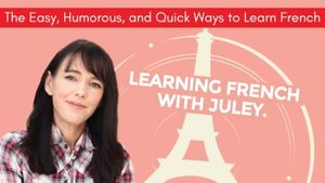 简单的粉红色学习法语课 Youtube 频道艺术 Youtube频道封面