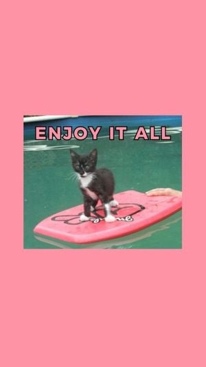 カスタマイズ可能なピンク猫の水泳壁紙スマホ壁紙のテンプレート Fotorデザインツール