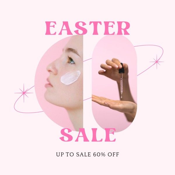 festival, promotion, promo, Peachy Pink  Beauty Easter Sale Instagram Post Template