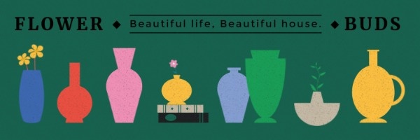 绿色花瓶店横幅 Twitter封面