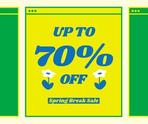 promotion, discount, business, Green Spring Break Sale Facebook Post Template
