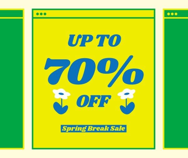 Green Spring Break Sale Facebook Post