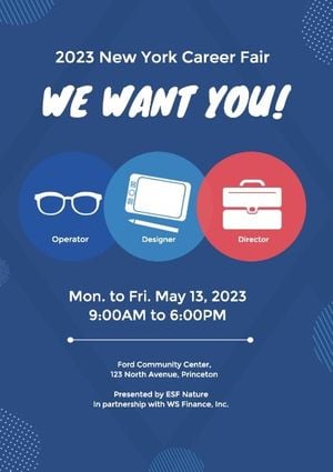 recruitment, company, wanted, Job Fair Poster Template