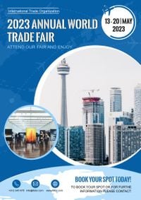 meeting, hosted, exhibition, World Trade Fair Expo Poster Template