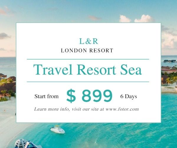 sale, marketing, business, Travel Resort Sea Facebook Post Template Facebook Post Template