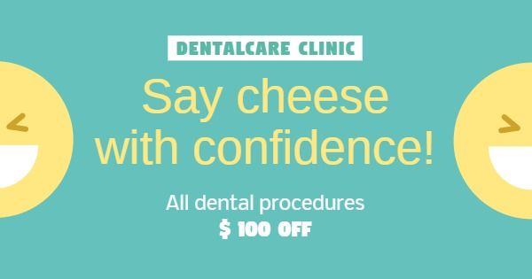 tooth, teeth, teeth, Dental clinic Facebook Ad Medium Template