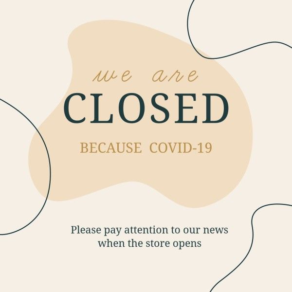 social media, food, restaurant, White Closed Notification Instagram Post Template